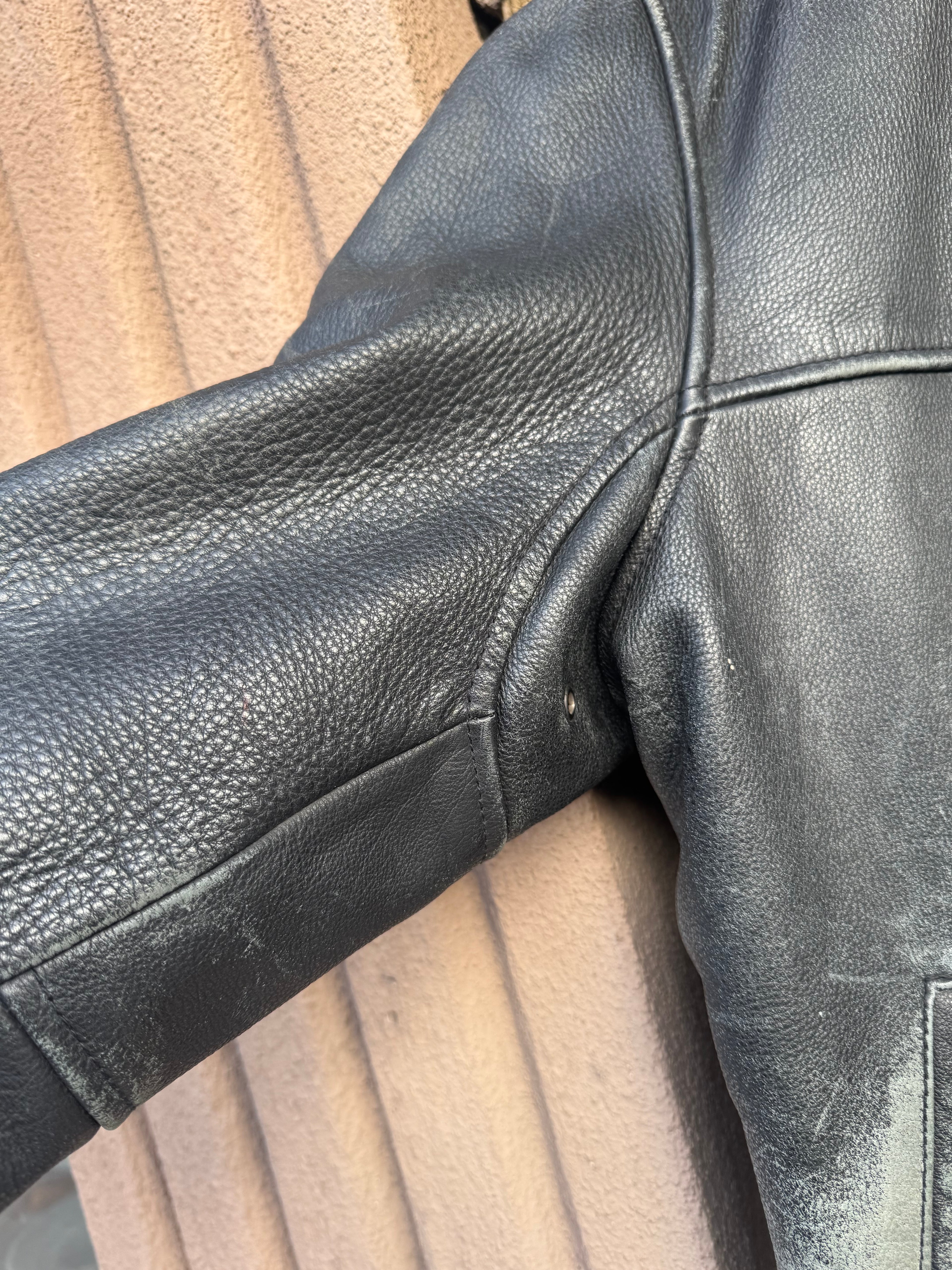SIZE XL VINTAGE WILSONS LEATHER DISTRESSED PATINA