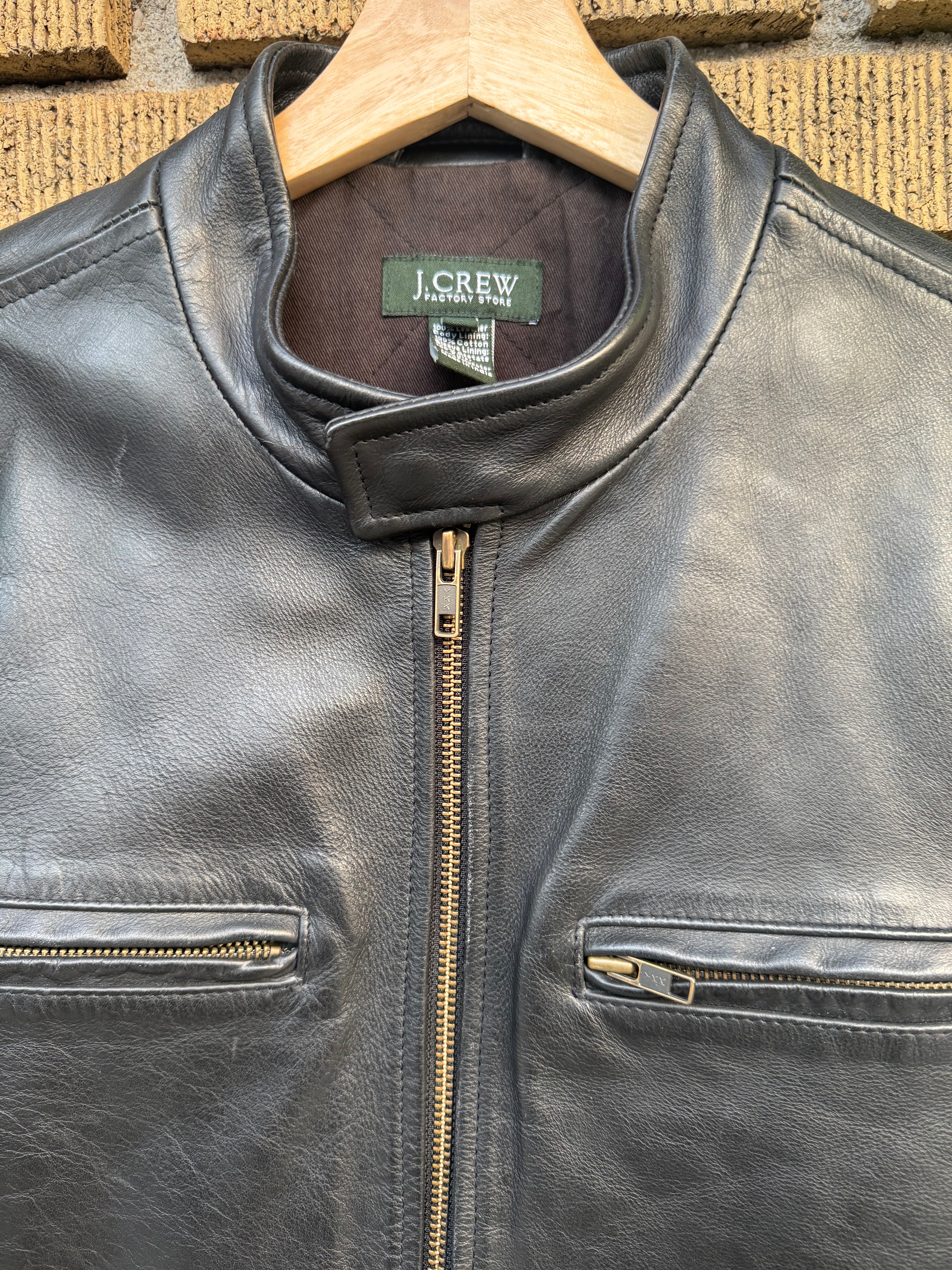 MENS VINTAGE J CREW LEATHER JACKET SIZE SMALL