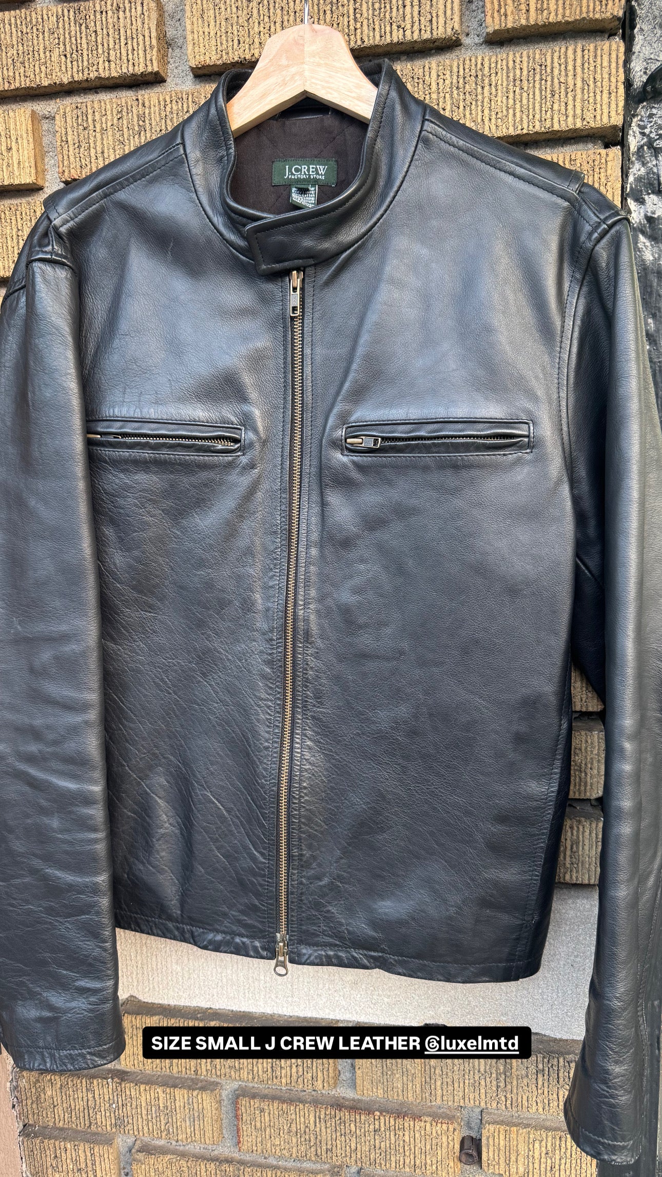 MENS VINTAGE J CREW LEATHER JACKET SIZE SMALL