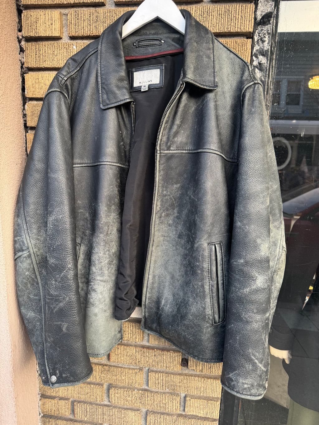 SIZE XL VINTAGE WILSONS LEATHER DISTRESSED PATINA