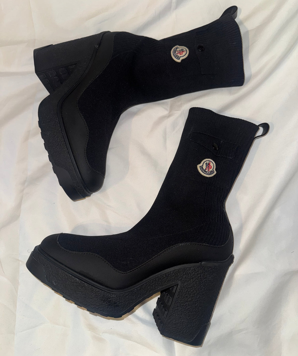 Moncler Splora Knit Pocket Boots Size 40 EU (Runs Small Fits 39)