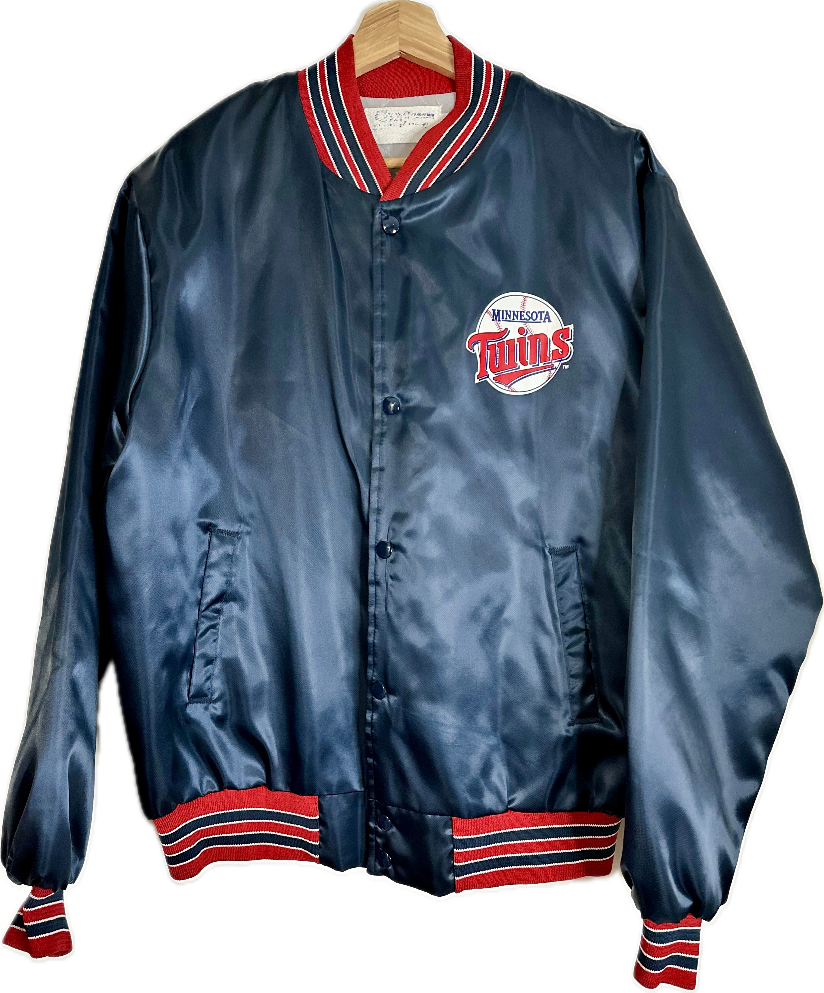 1991 Minnesota Twins Vintage Satin Bomber Chalk Line