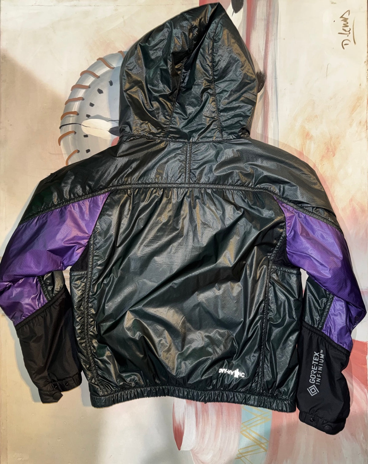 Moncler Grenoble Peyrus Hooded Sports Jacket Black Purple Grey Size Large