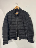 Moncler Amiot Giubbotto black down biker jacket front
