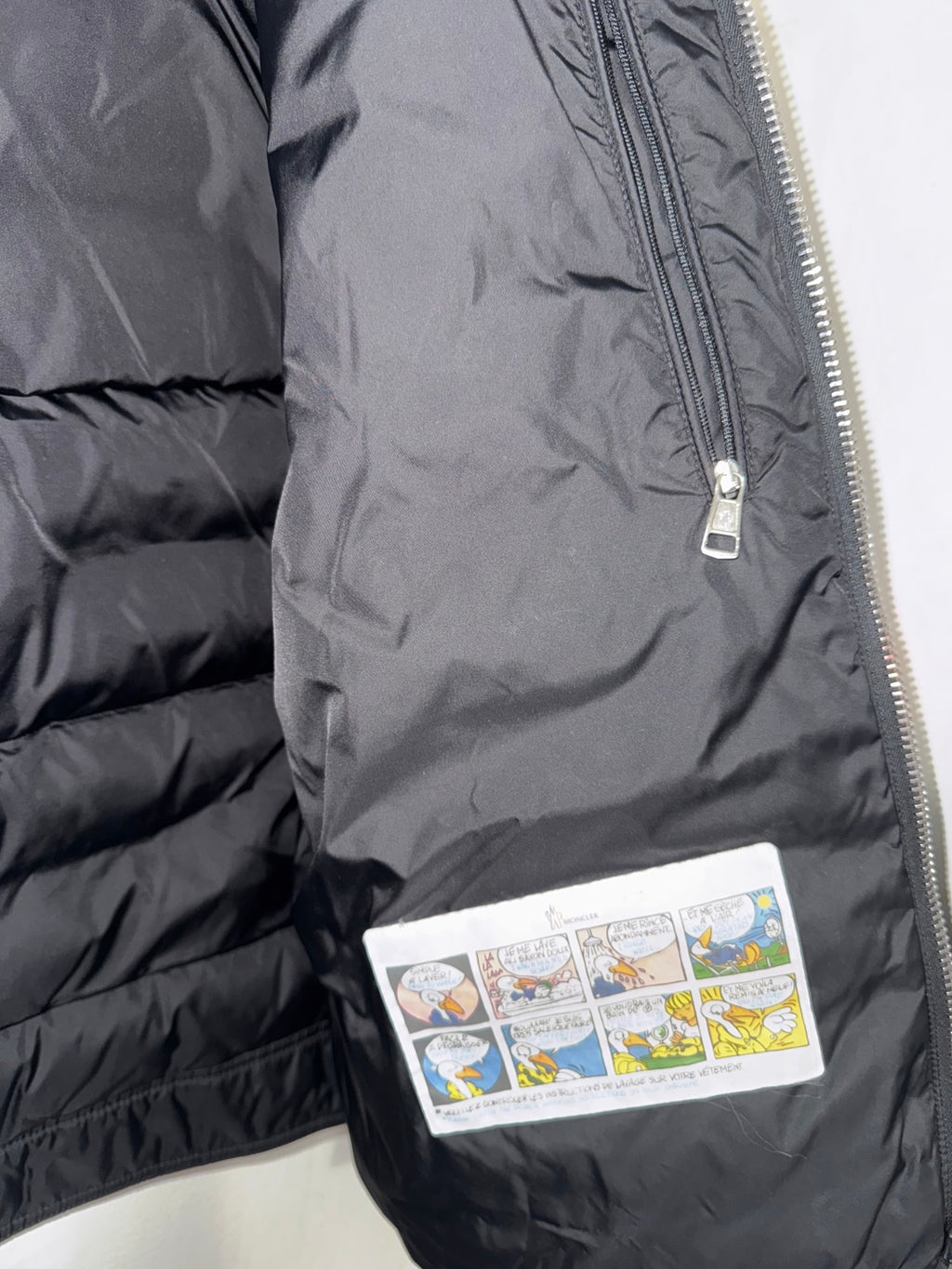 Moncler Amiot jacket interior pocket and care label