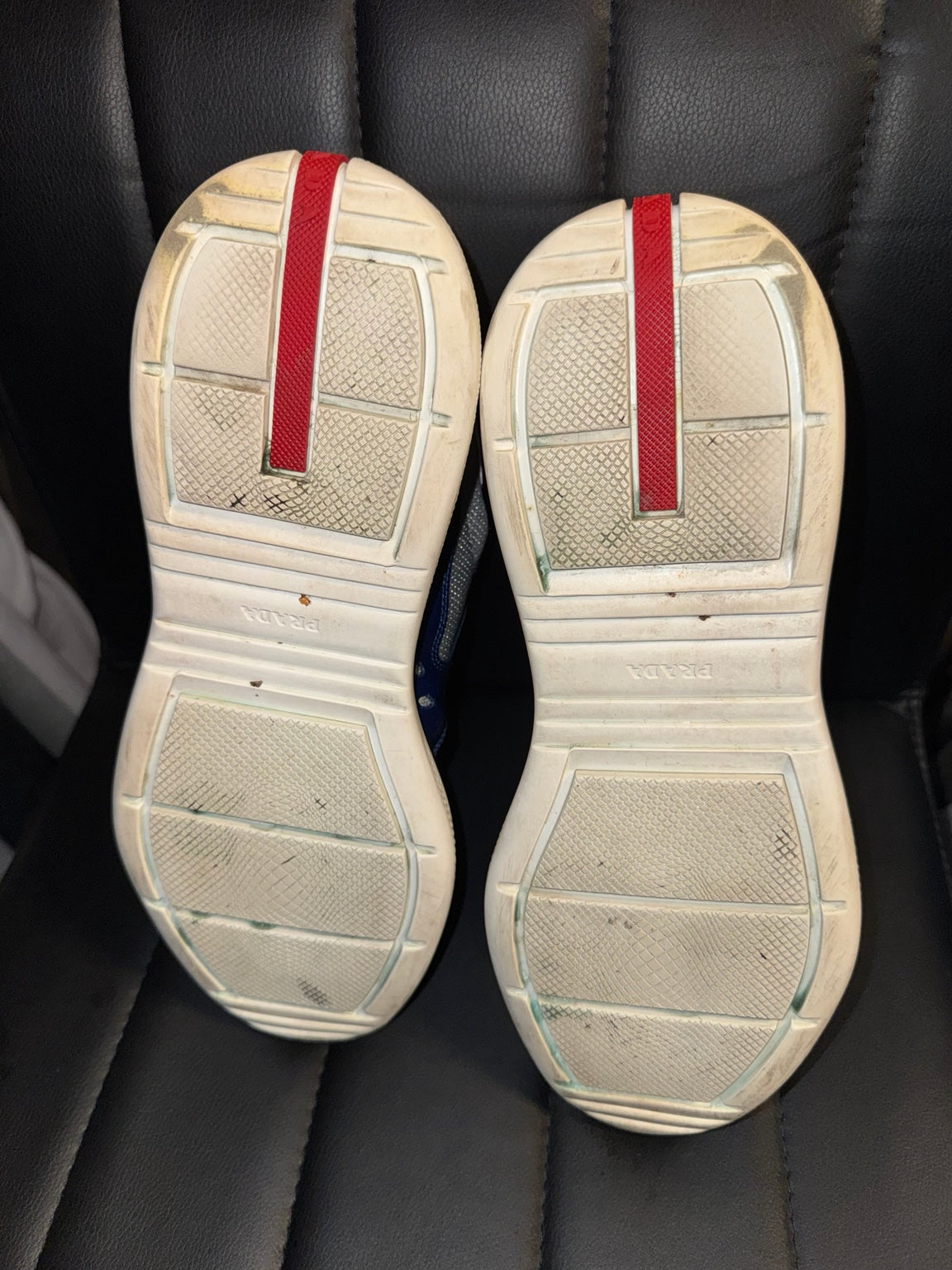 Prada America's Cup blue sneakers outsole condition