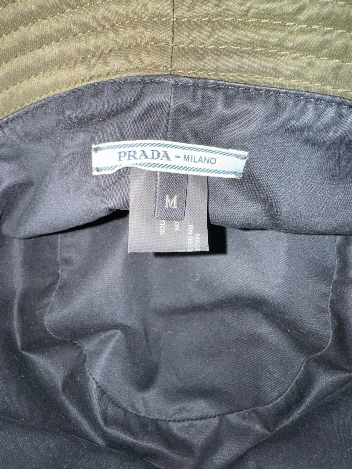Prada Milano bucket hat size medium label detail