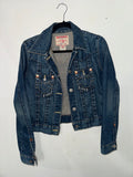 True Religion women’s denim jacket front, size Small