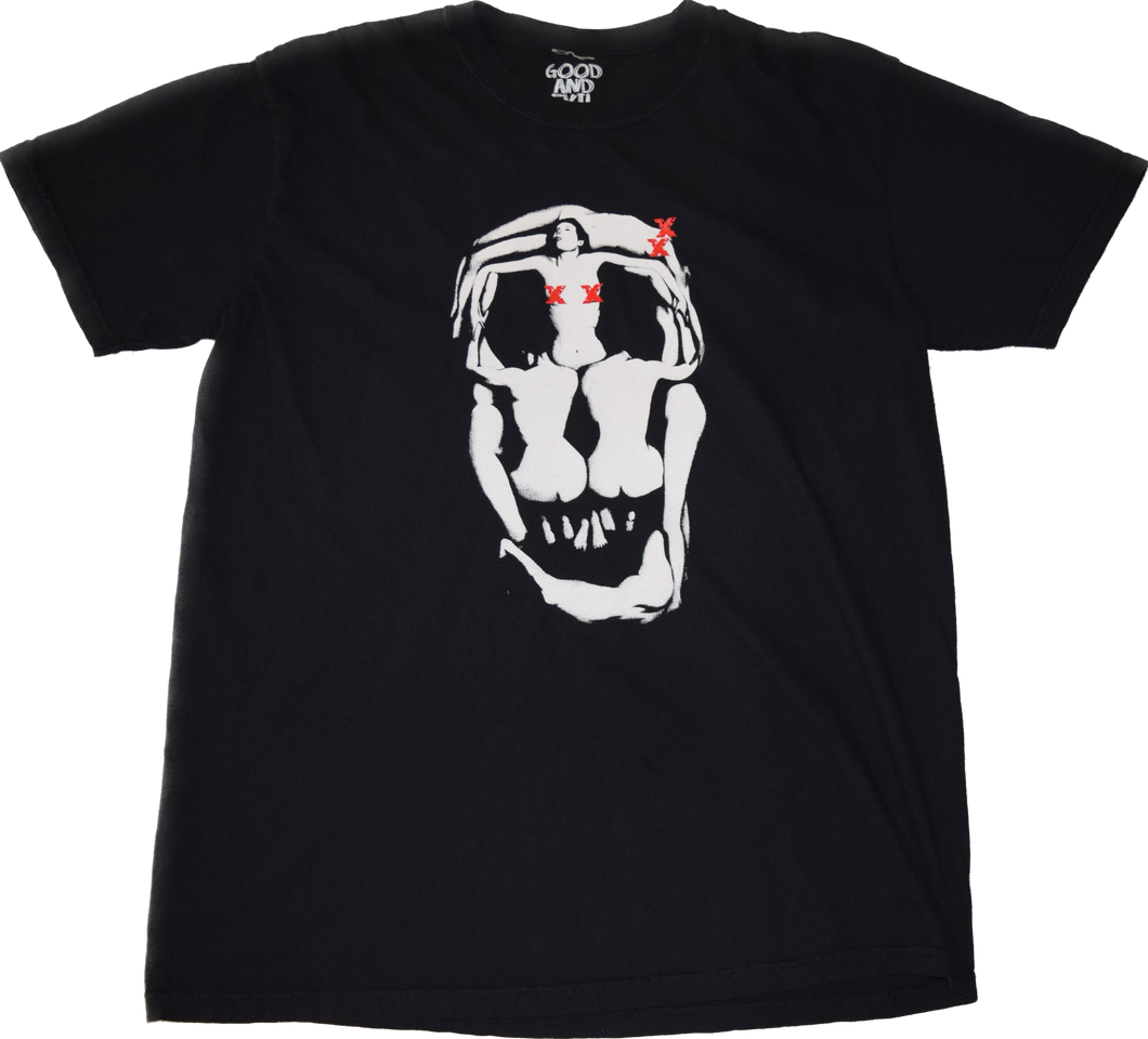 Good And Evil Skull Girl Black T-Shirt