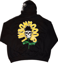 Load image into Gallery viewer, Good And Evil Black Flowers Hoodie
