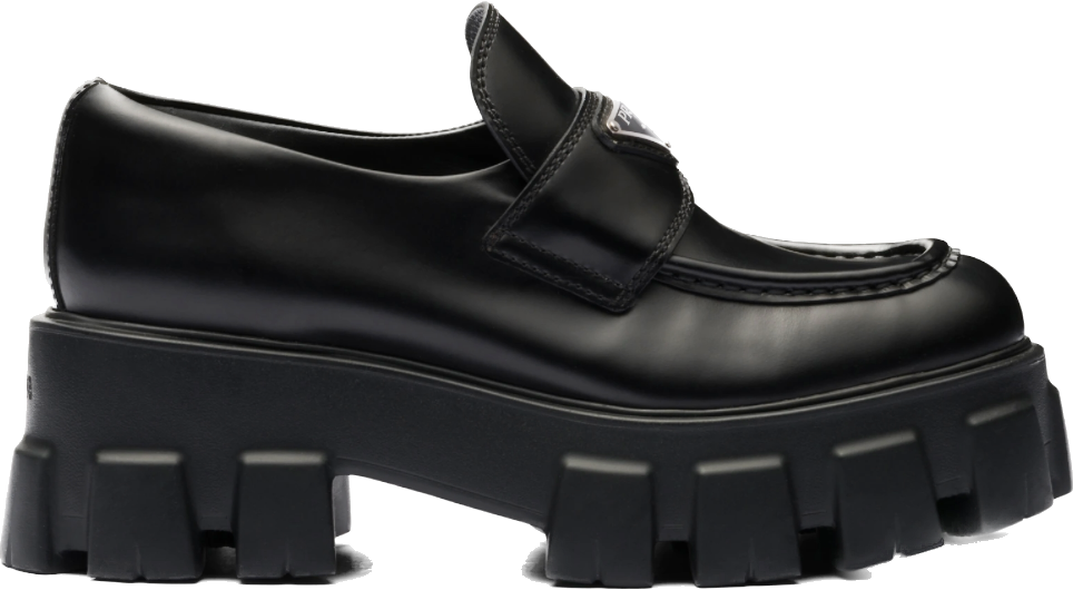 Prada Brushed leather Monolith Loafers