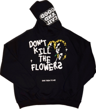 Load image into Gallery viewer, Good And Evil Black Flowers Hoodie
