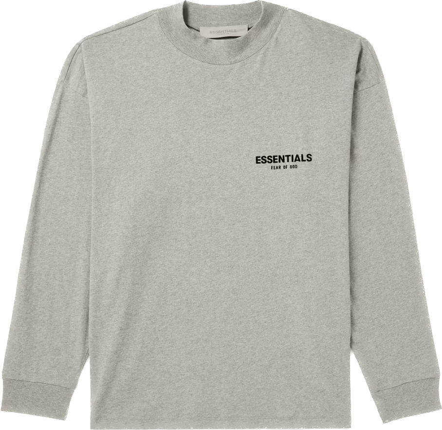 ESSENTIALS Exclusive Grey Logo T Shirt long sleeve