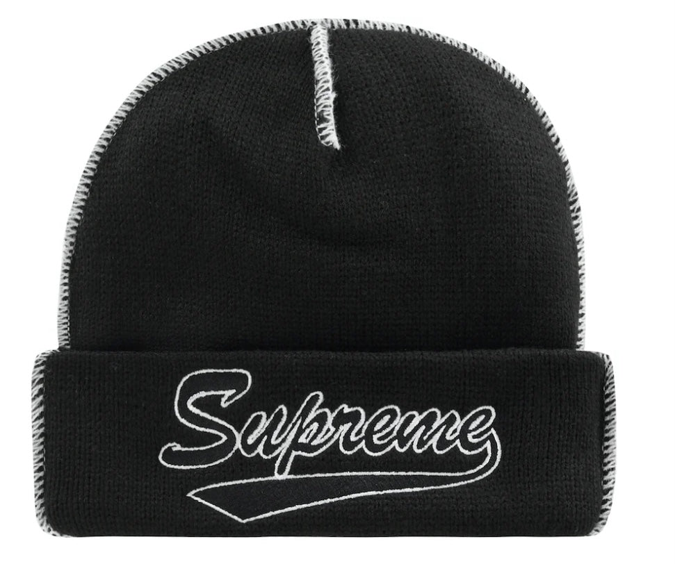 Supreme Contrast Stitch Beanie Black(FW22)